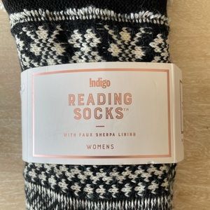 Indigo Sherpa Lined Reading Socks